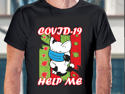 Covid-19 Cat T-Shirts Vector Design