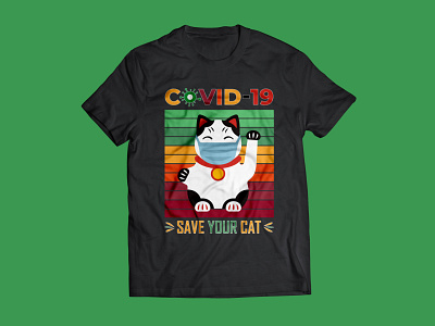 Covid-19 Cat T-Shirt Design best design best logo best logo design cat cat shirt coronavirus tshirt design flyer design flyer template illustration kitten logo logo design logodesign ui design