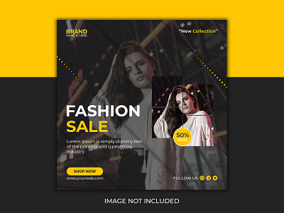 Fashion sale social media post design template