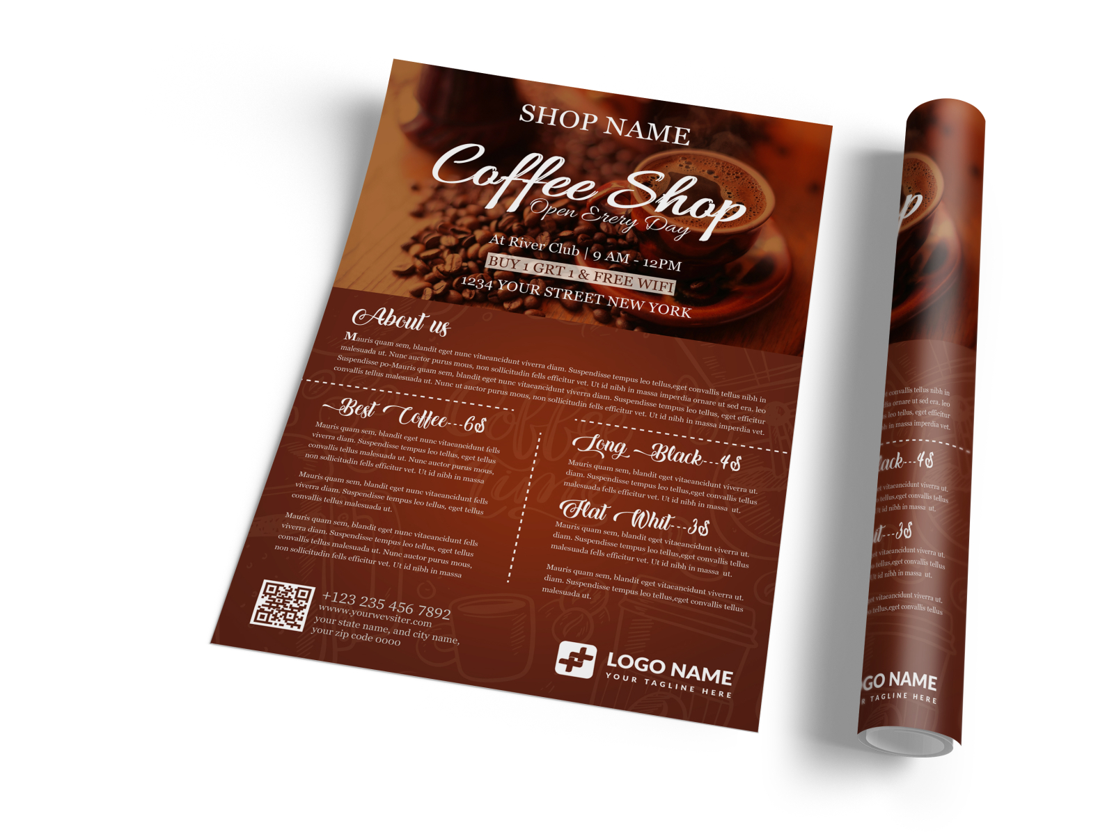 Coffee Shop Flyer Template Free from cdn.dribbble.com
