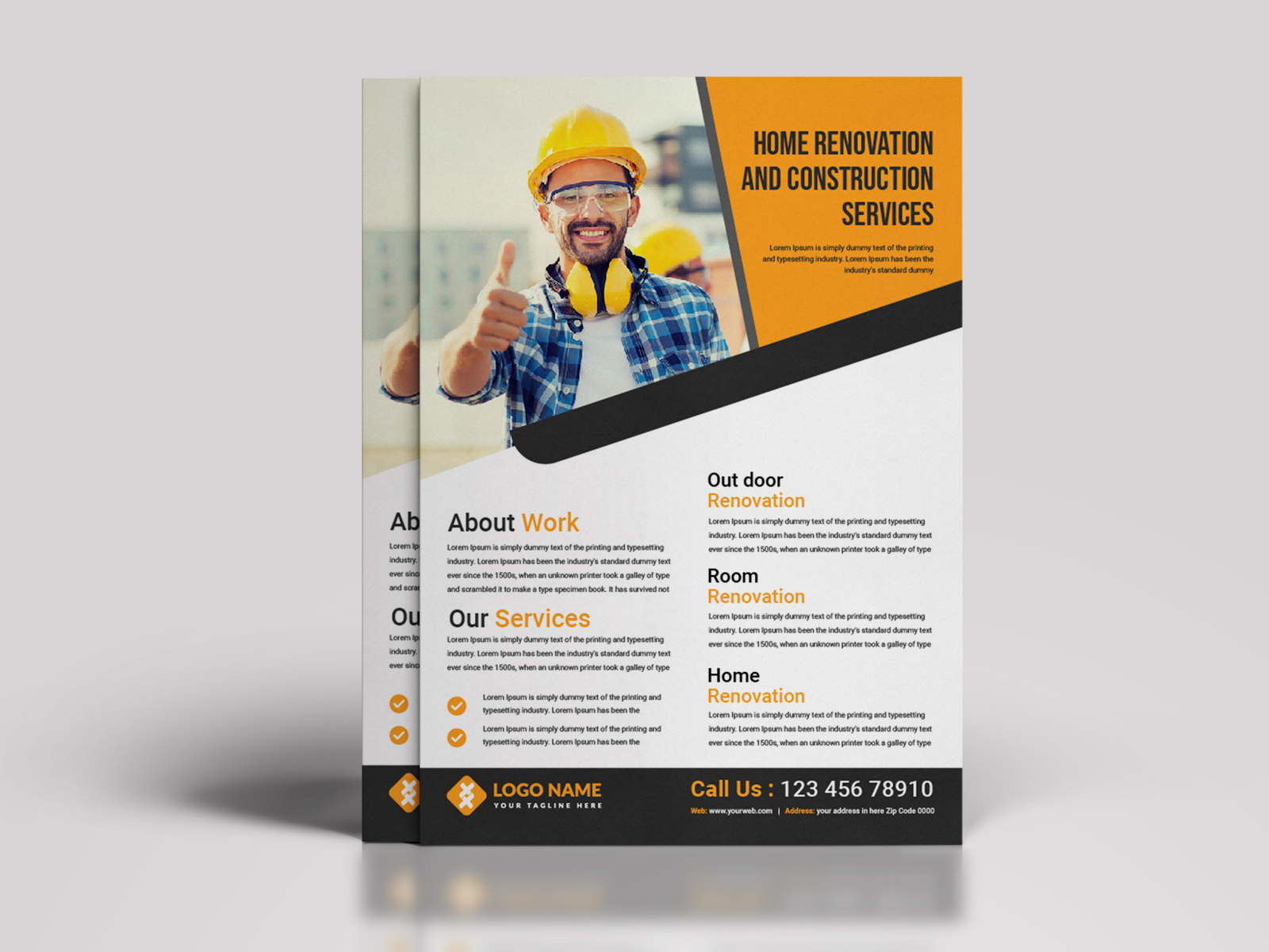 Free Construction Flyer Design Templates For Size By Nahiduzzaman Shuvo On Dribbble