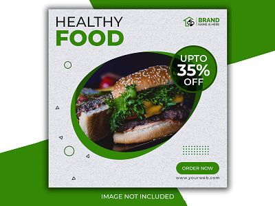 Healthy food post for social media Premium Psd diet flyer design logo design social burger