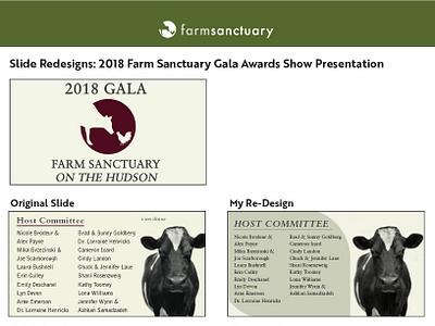 Slide Redesigns - Farm Sanctuary Award Show Gala 2018