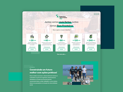 Donation Landing Page for Engineers Without Borders Brazil charity crowdfunding donation page engineers landing page tilda publishing web design