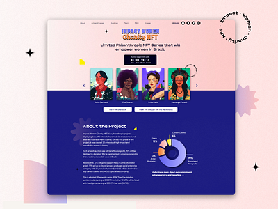 Impact Women Charity NFT landing page charity donation page girl power hippie landing page nft ngo no code pink tilda publishing uidesign web design women