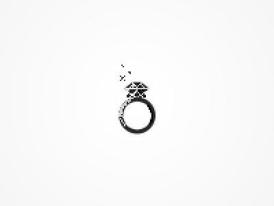 pixel ring 200% diamond enlarged grey pixel ring
