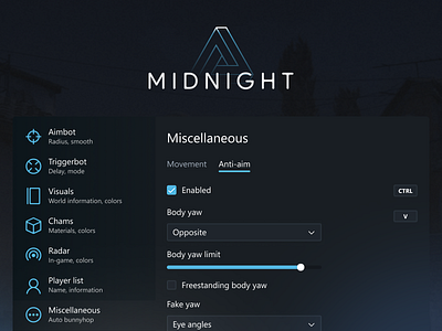 Midnight - UI/UX Design app app design clean csgo design figma flat illustration midnight minimal mockup simple typography ui ux vector web