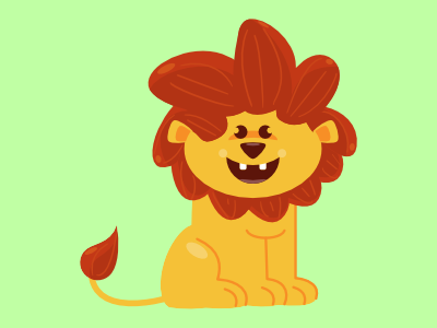 Cute lion sitting