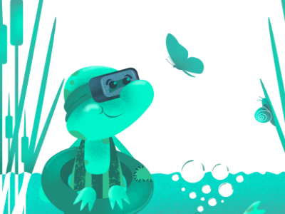 frog swimming detail affinity affinitydesigner character character design design digital illustration illustration pencildog