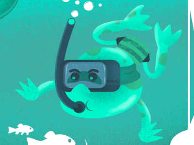 diving frogg detail affinity affinitydesigner character character design design digital illustration illustration pencildog