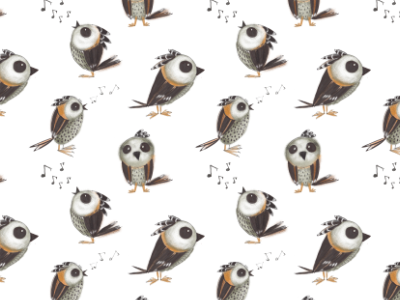 sparrows singing seamless pattern affinity affinitydesigner affinityphoto birds character character design design digital illustration illustration pencil drawing pencildog seamless pattern singing