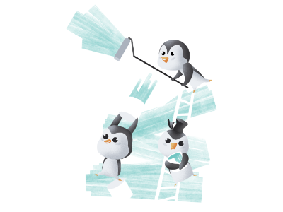Penguin painting services affinity affinitydesigner affinityphoto brushstrokes character character design cute animals design digital illustration funny illustration illustration kawaii negativespace painting pencildog texture wacom tablet