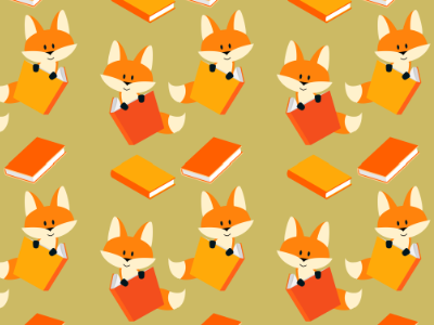 reading foxes pattern affinity affinitydesigner books character character design design digital illustration fox illustration illustration pattern design pencildog vector