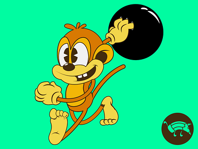 Bowling monkey affinity affinitydesigner bowling cartoon character character design digital illustration illustration monkey pencildog vector