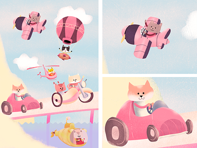 Feline means of transport affinity affinitydesigner affinityphoto cats character character design digital illustration illustration pencildog pilot