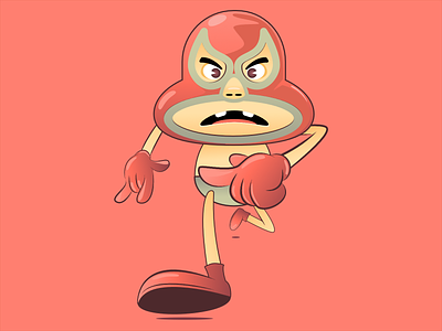 masked wrestler affinity affinitydesigner cartoon character character design digital illustration illustration masked wrestler pencildog running vector wrestler