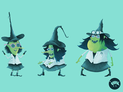 Nerd Witches Lineup affinity affinity photo affinitydesigner character character design digital illustration illustration nerd pencildog witch