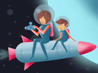 Space trip affinity affinitydesigner affinityphoto character character design concept art design digital illustration illustration pencildog rocket sci fi space