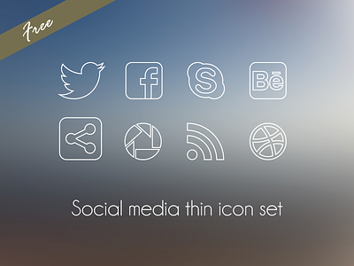 Social Media thin icon set download elegant free freebie icon icons media pack set social thin vector