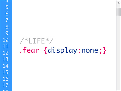 .fear {display:none;} code concept css display dreamweaver fear vector