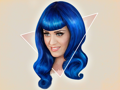 Blue hair blue drawing fanart hair illustration katy perry portrait