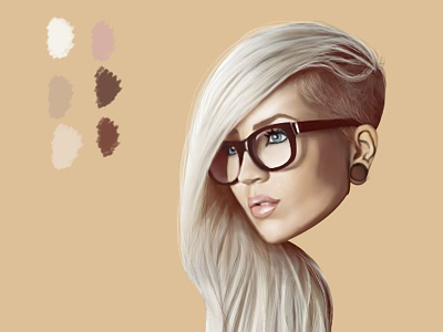Digital illustration in progress art blonde digital drawing hipster illustration modern