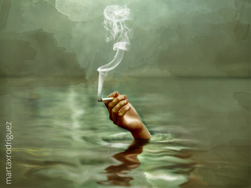 The feels grunge mud artwork smoke girl illustration