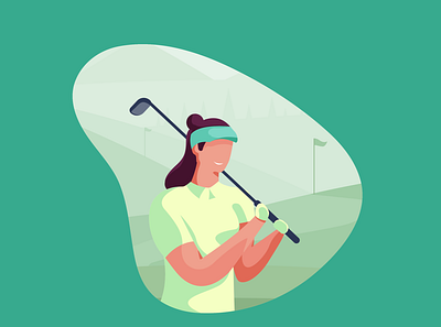 Golfer art artistic artwork colorful complementary digital illustration flat illustration illustration illustrator procreate