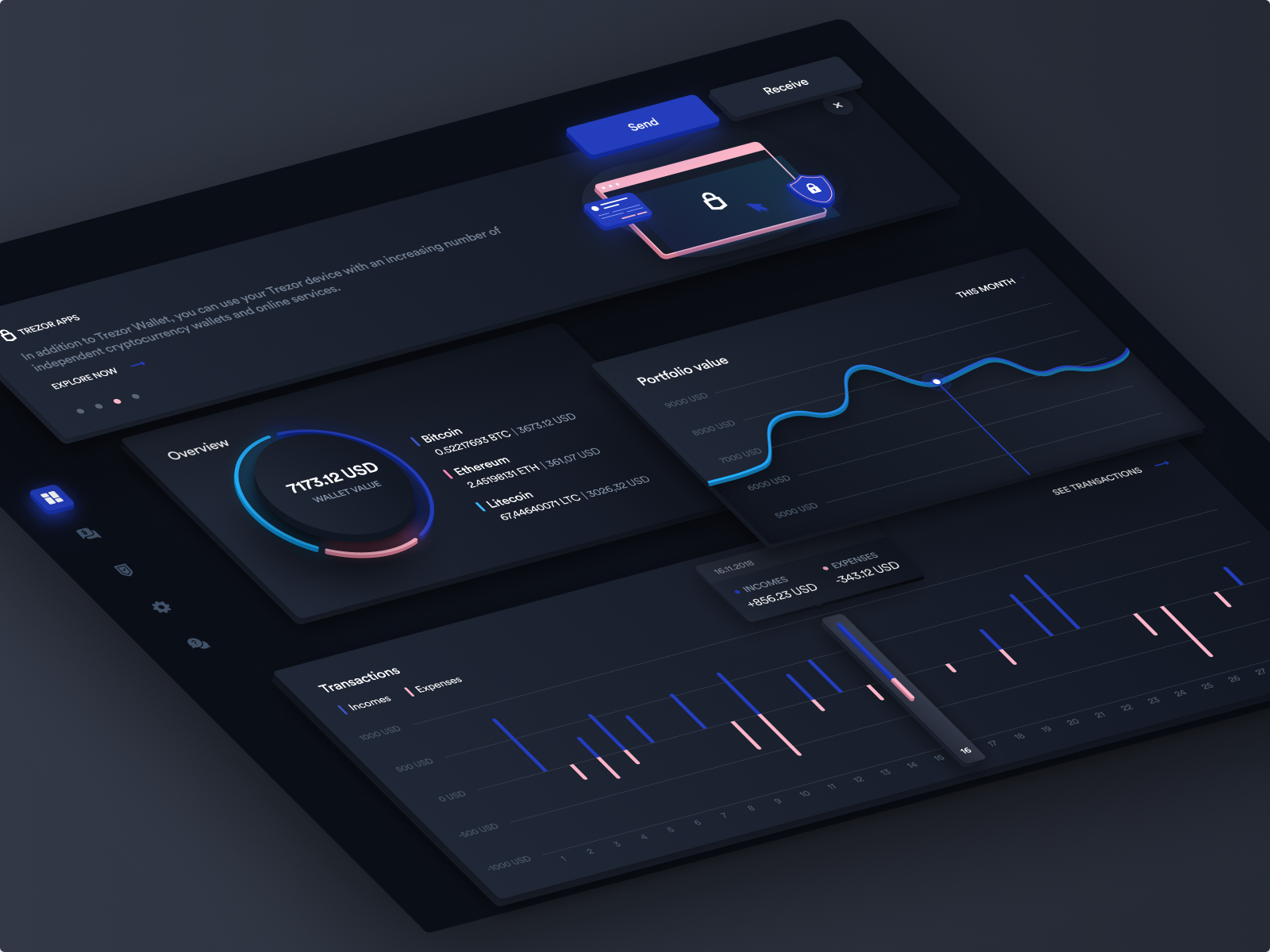 Trezor Dashboard Dark Mode 🌚 by Pawel Kwasnik for Archblock Poland on ...