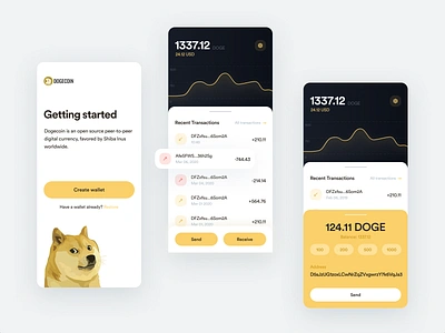 Dogecoin mobile app bitcoin blockchain crypto crypto wallet cryptocurrency dashboard doge dogecoin ethereum ethworks exchange finance portfolio token wallet