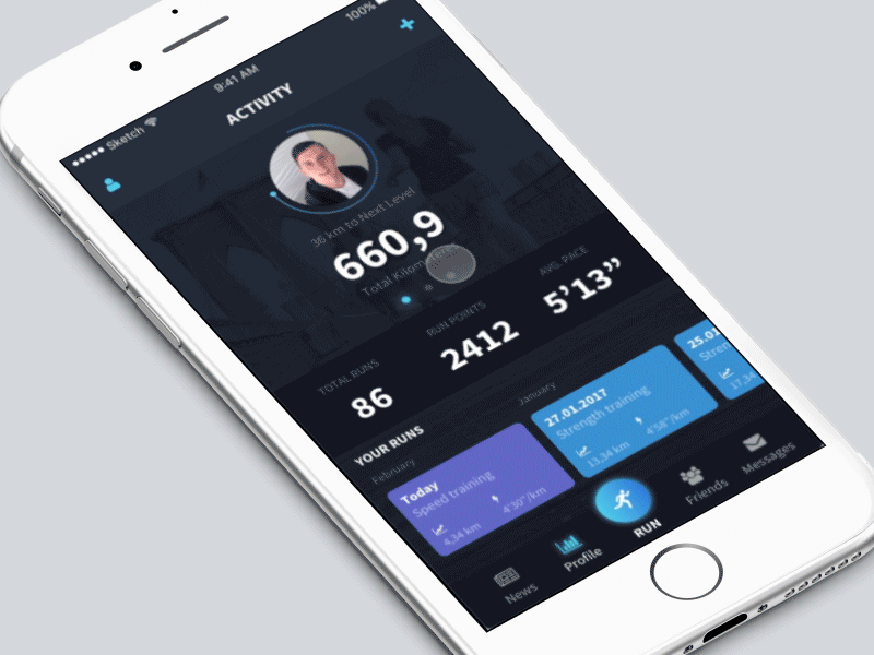 Running app animation animation app fitness health interface mobile navigation principle run running ui ux