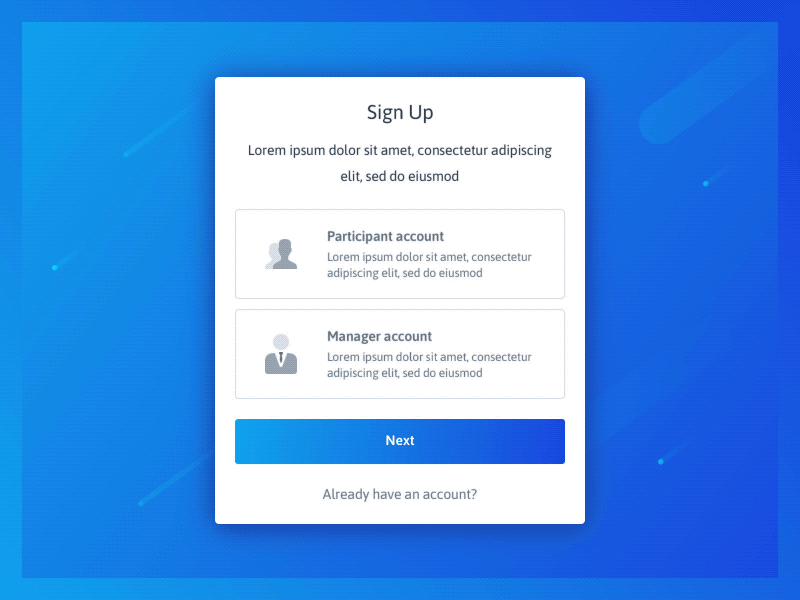 Sign Up Process