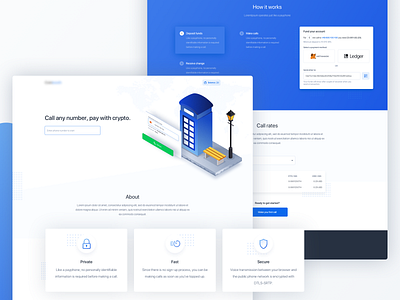 Web phone app - Landing page