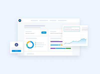 Dashboard Saas Ed tech chart coaching dashboard illustration saas ui