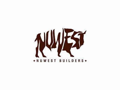 NuwestBuilders construction logo vector wordmark