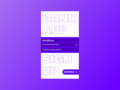 Sign Up UI Concept app dailyui design typography