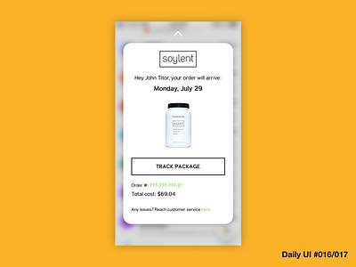Email Receipt + Popover UI Concept app dailyui design email receipt iphone popover popup ui