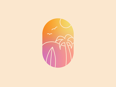 Gradient Summer art gradient logo minimal ocean palm tree sea summer sun surf
