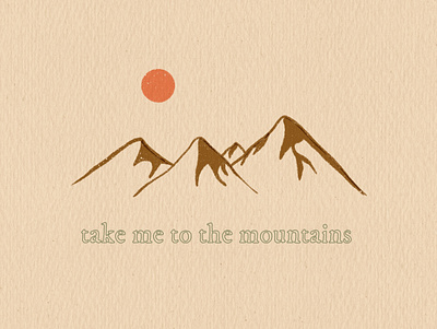 Mountains art branding design drawing illustration minimal mountain mountains pro procreate sun texture