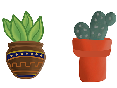 Pot plants cactus ceramic green orange plant plants pot pot plant