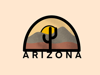 Arizona arizona branding brown cactus city design dessert illustration logo minimal orange procreate state sun