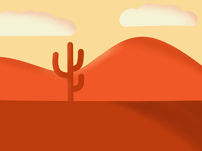 Desert cactus clouds desert dessert illustration minimal orange procreate shadow sky