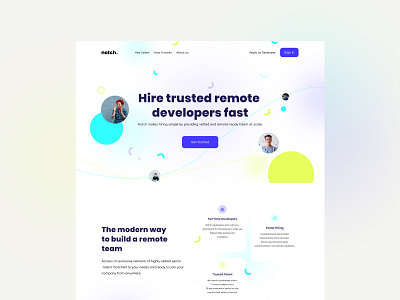Landing Page - Hire trusted remote developers blue developers jobs landingpage remote remotework webdesign