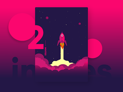 2x Dribble invites! color debut draft dribbble giveaway illustration invitation invite invites rocket space