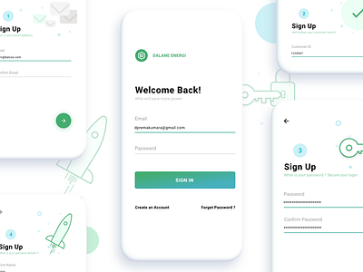 Sign Up Process app illustration login signup vector