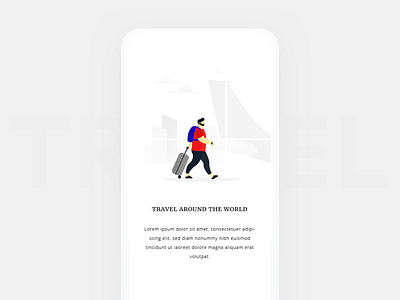 Travel around the world air port illustrator iphone x mobile screen travel vector welcome