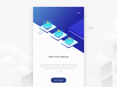 Take your money - Welcome screen 2d bank illustrator ios isometric design mobile mobile app modren money sketch vector welcome screen