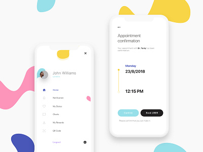 Profile & Appointment Screens appointment dental clinic design light theme mobile app design mobile ui design mobile user experience modern ui profile profile design ui ux