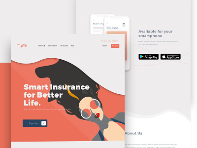 Smart Insurance for Better Life. family illustration web design insurance insurance company life vector design web application design