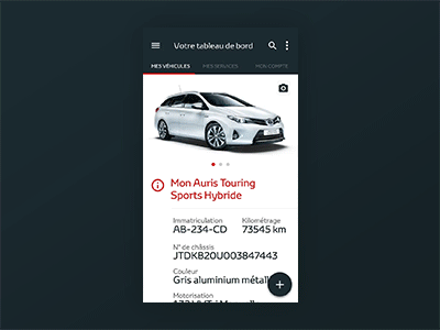 Toyota App 2015 account animation app car design interaction material material design mobile motion profil toyota